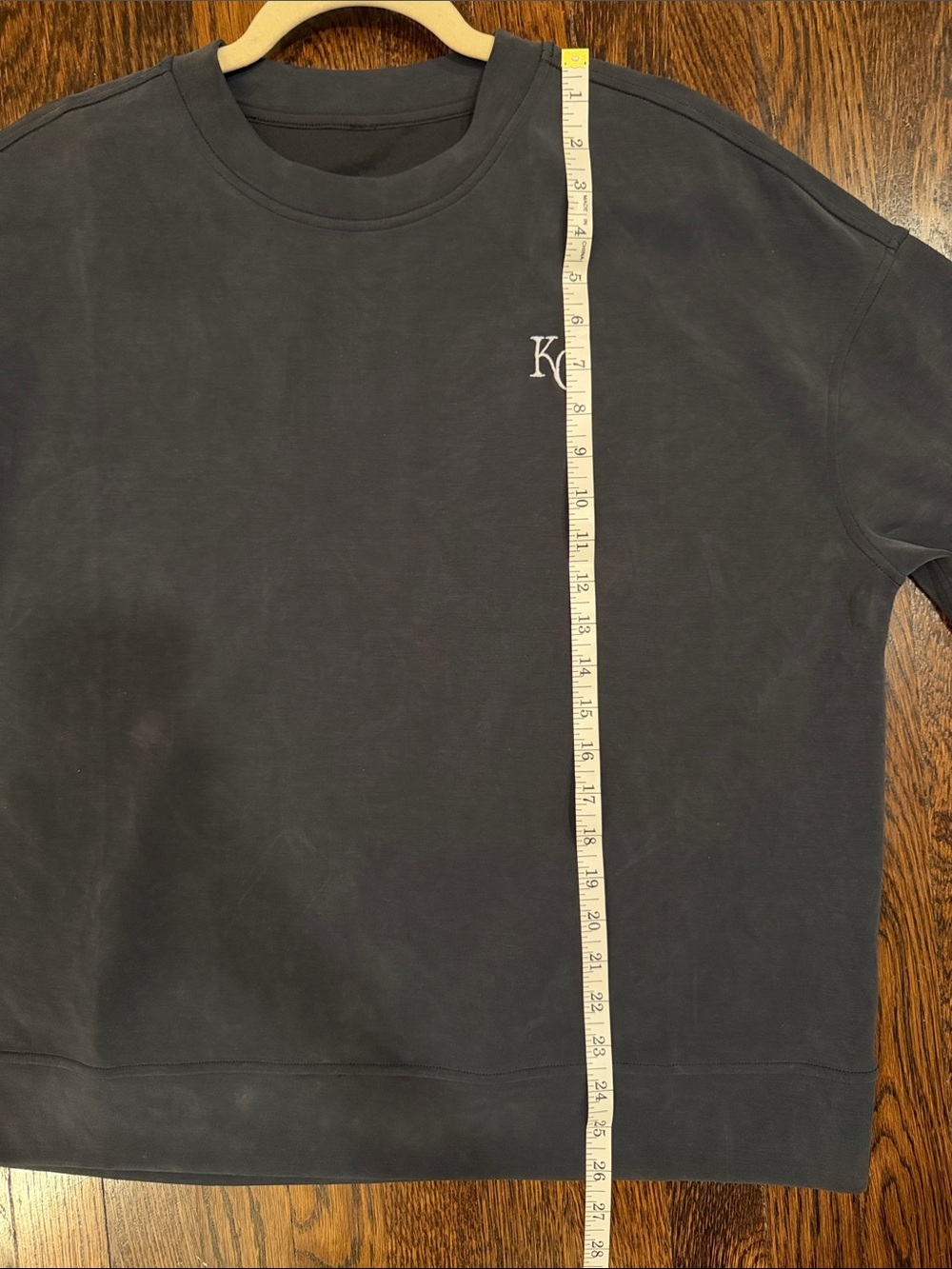 KC Embroidered Lululemon Softstreme Oversized Crewneck Sweatshirt - Charcoal - Picture 9 of 9